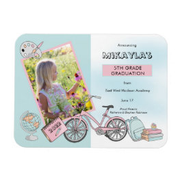 Cute Elementary Photo Rosa Blue Studenten Magnet