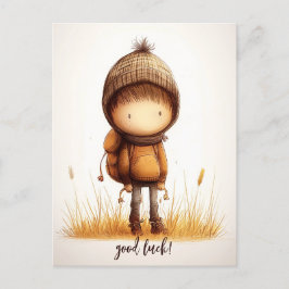 Cute Elementary School Kid Vykort