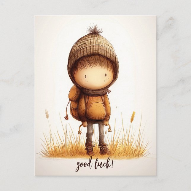 Cute Elementary School Kid Vykort (Framsida)