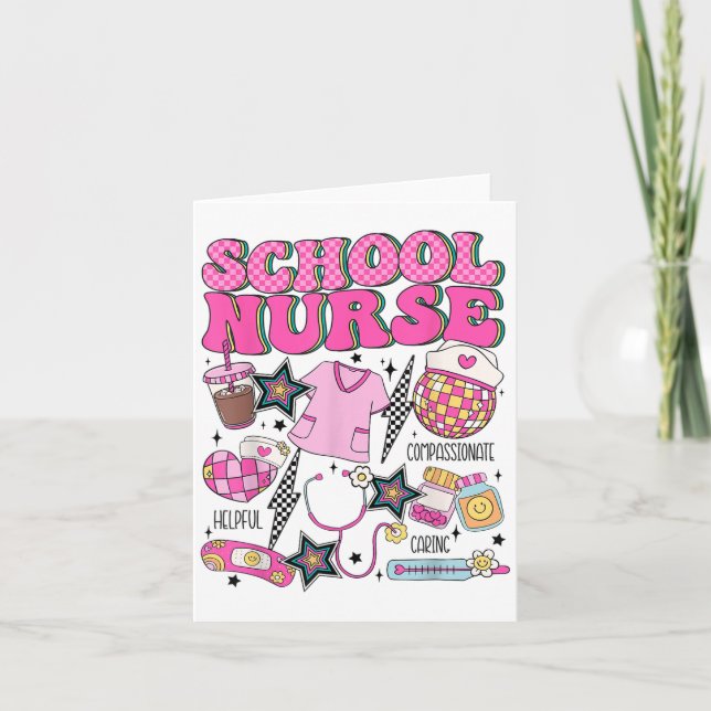 Cute Elementary School Nurse Student Teacher Back Kort (Framsida)