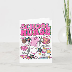 Cute Elementary School Nurse Student Teacher Back Kort
