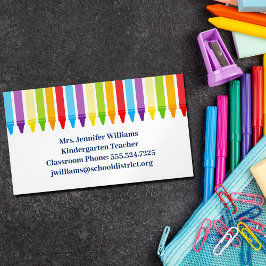 Cute Elementary School Teacher Kritor Magnetiska Visitkort