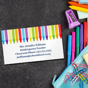 Cute Elementary School Teacher Kritor Magnetiska Visitkort