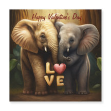 Cute elephanes in kärlek Magnetic Card