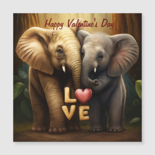Cute elephanes in kärlek Magnetic Card
