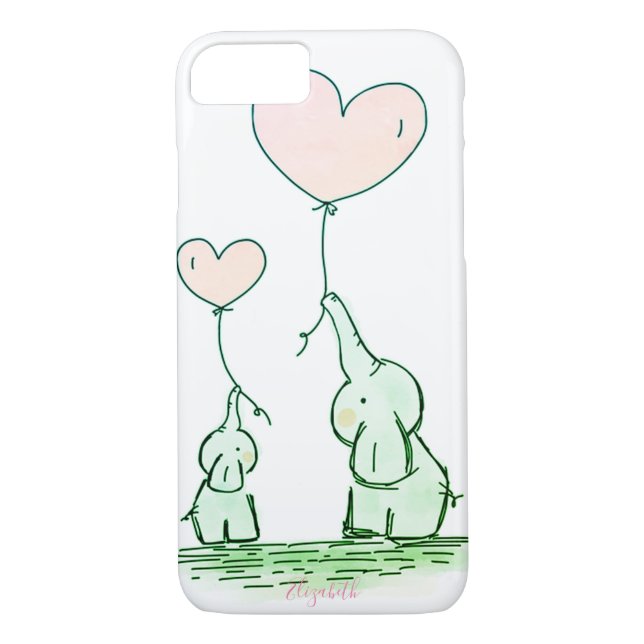Cute Elephans med ballonger - Personlig Case-Mate iPhone Skal (Baksida)