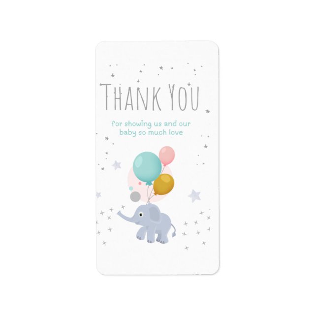 Cute elephant adressetikett (Framsidan)