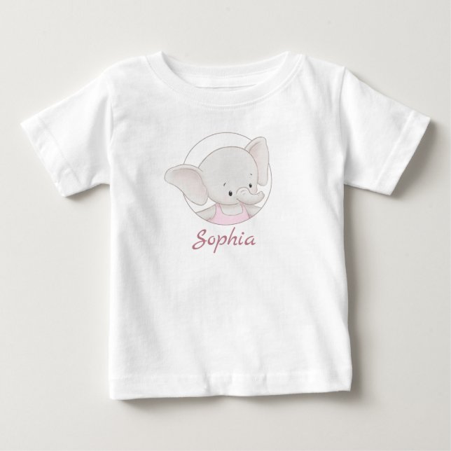 Cute Elephant Adsible Funny Personlig T Shirt (Framsida)