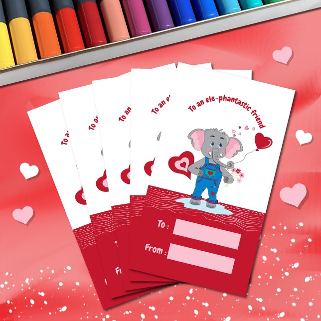 Cute Elephant | Alla hjärtans dag i klassrummet Kort (Skapare uppladdad)