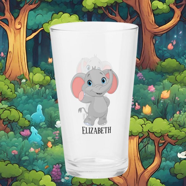 Cute elephant älskare add namn Glass Glaskopp (Skapare uppladdad)