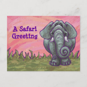 Cute Elephant Anpassade Postcard Vykort