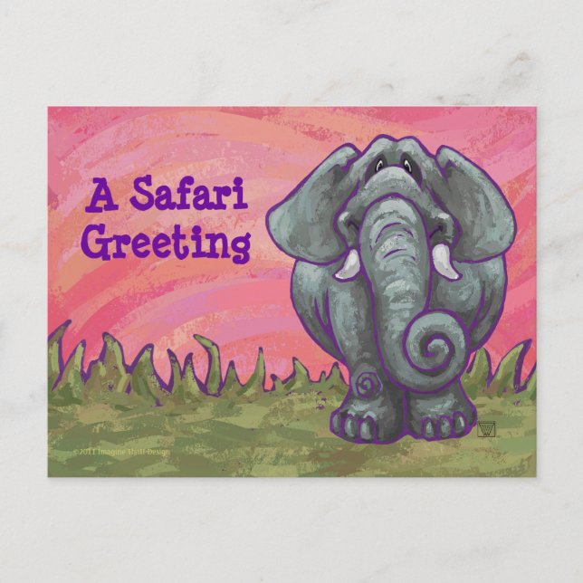 Cute Elephant Anpassade Postcard Vykort (Framsida)