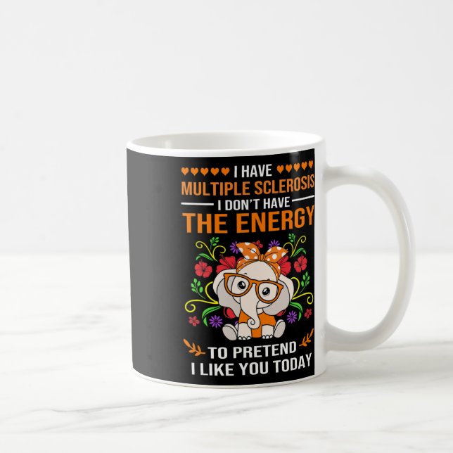Cute Elephant Awareness Många Sclerosis Warrior Kaffemugg (Höger)