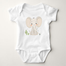 Cute Elephant Baby Jersey Bodykostym T Shirt