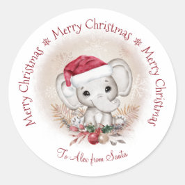 Cute Elephant Baby, julklapp för grym julklapp Runt Klistermärke