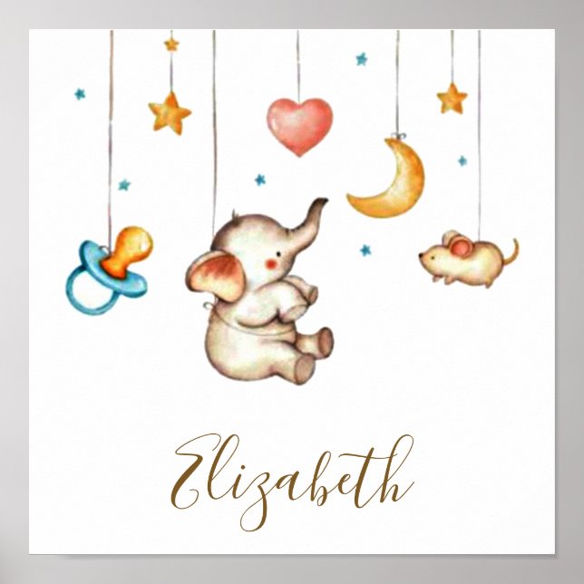 Cute Elephant baby Poster (Framsidan)