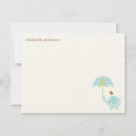 Cute Elephant Baby Shower - ett stort tack. Anteckningskort