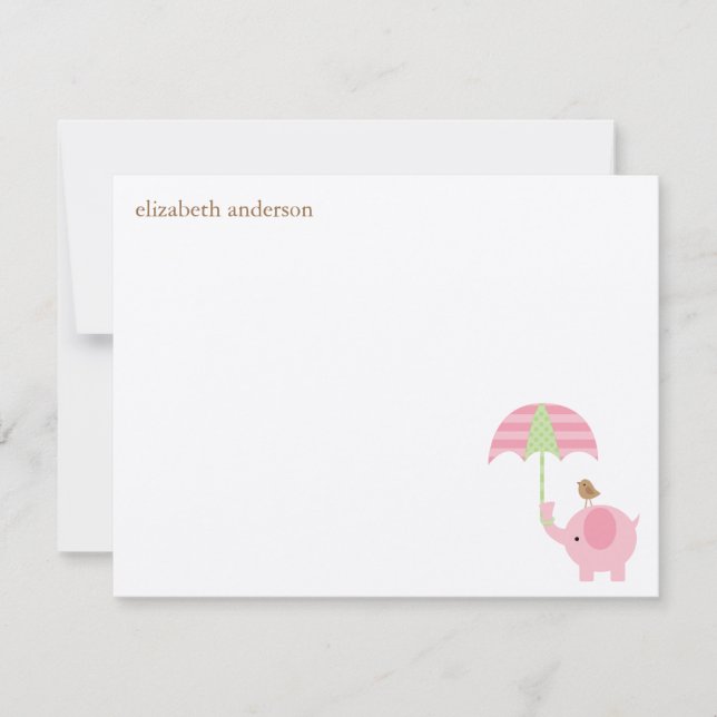 Cute Elephant Baby Shower - ett stort tack. Tack Kort (Framsida)