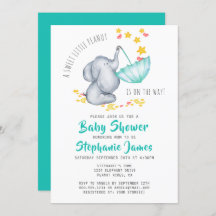 Cute Elephant Baby Shower Gender Neutral