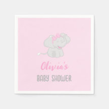 Cute Elephant Baby Shower Girl