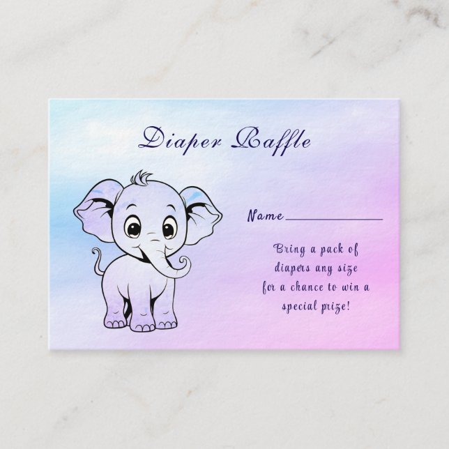 Cute Elephant Baby Shower-hölje Tilläggskort (Framsida)