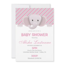 Cute Elephant Baby Shower-inbjudan