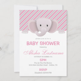 Cute Elephant Baby Shower-inbjudan Inbjudningar