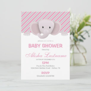 Cute Elephant Baby Shower-inbjudan Inbjudningar