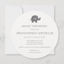 Cute Elephant Baby Shower-inbjudningar