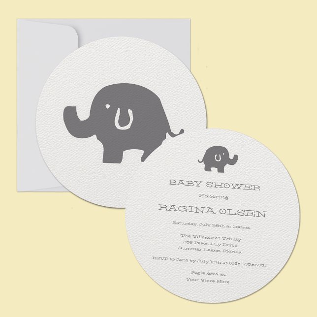 Cute Elephant Baby Shower-inbjudningar Inbjudningar (Skapare uppladdad)