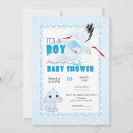 Cute Elephant Baby Shower Invitation. It is a boy Inbjudningar