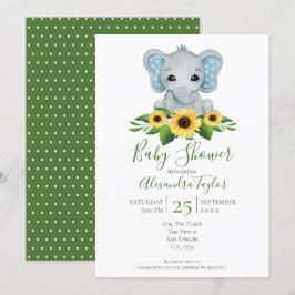 Cute Elephant Baby Shower Personlig Inbjudningar