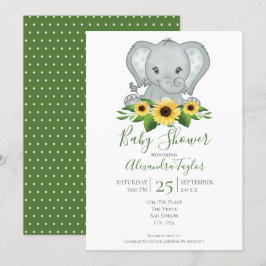 Cute Elephant Baby Shower Personlig Inbjudningar