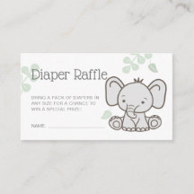 Cute Elephant Baby Shower Raffle