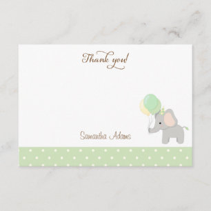 Cute Elephant Baby Shower Tack för ditt kort