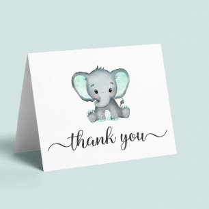 Cute Elephant Baby Shower Tack Kort