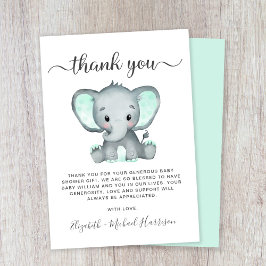 Cute Elephant Baby Shower Tack Kort