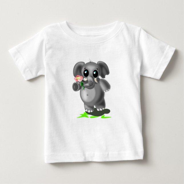 Cute Elephant Baby T-Shirt (Framsida)