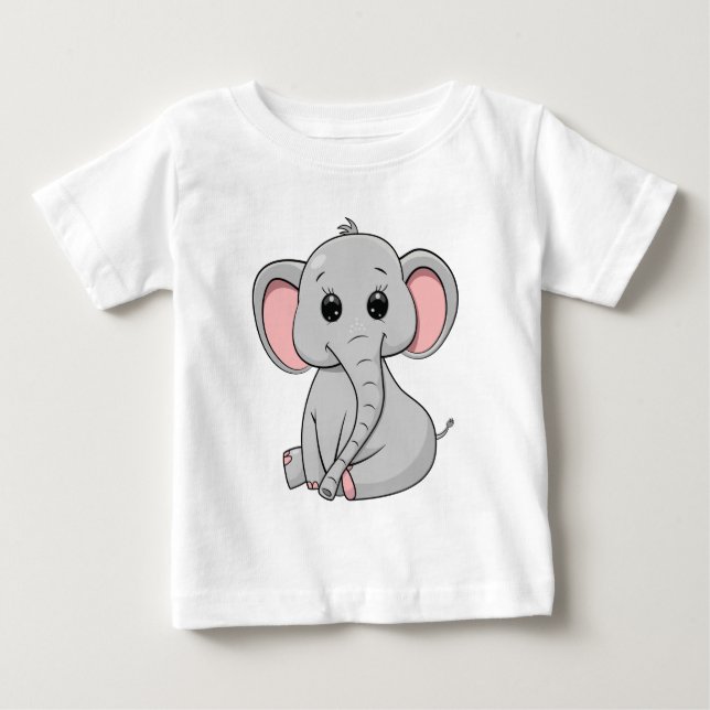 Cute Elephant Baby T-Shirt (Framsida)