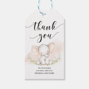 Cute Elephant babydusch-märkre personlig Presentetikett