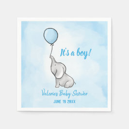 Cute elephant babyduschpojke pappersservett