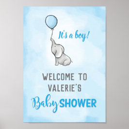 Cute elephant babyduschpojke poster