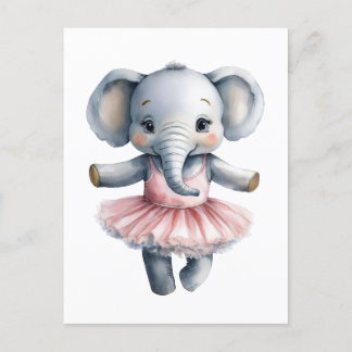Cute elephant ballerina dansballet helg vykort