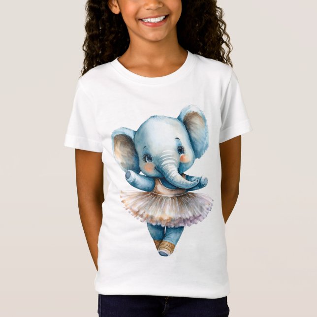 Cute elephant ballerina dansballet t shirt (Framsida)