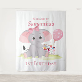 Cute Elephant ballong Girl Birthday Backpping
