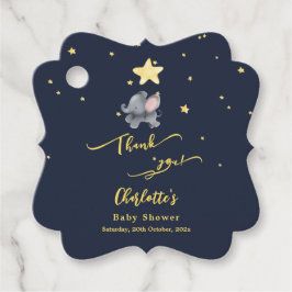 Cute Elephant & Balloon Baby Shower Gåvor Etiketter