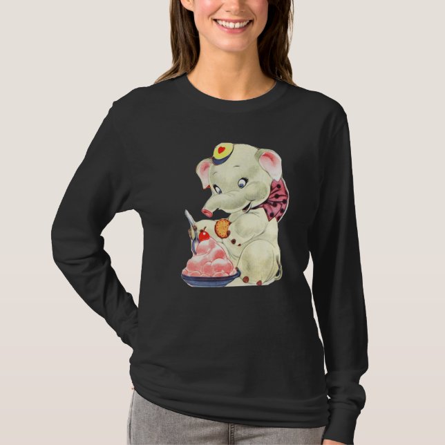 Cute Elephant, bara en flicka som Kärlek Elephants T Shirt (Framsida)
