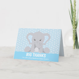 Cute Elephant Big Tack Blue-kort Kort