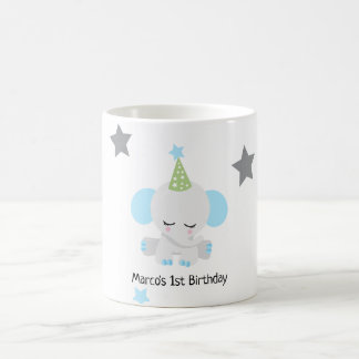 Cute Elephant Birthday Call for Boys Kaffemugg