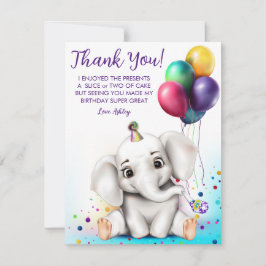Cute Elephant Birthday - tackkort Tack Kort